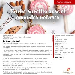 Idées de menu de Noël - bêche sucettes rose et amandes natures