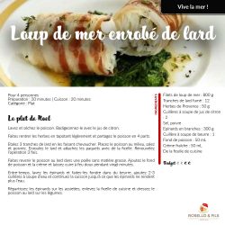 Idées de menu de Noël - Loup de mer enrobé de lard