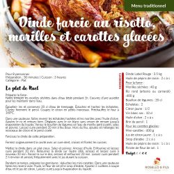 Idées de menu de Noël - Dinde farcie au risotto morilles et carottes glacées